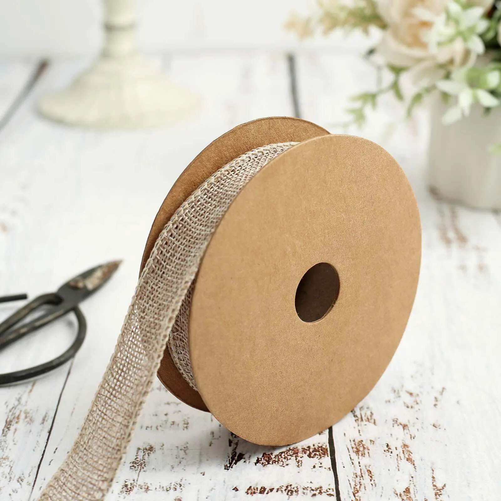 10 Yards 7 8" Natural Tone Jute Burlap Ribbons