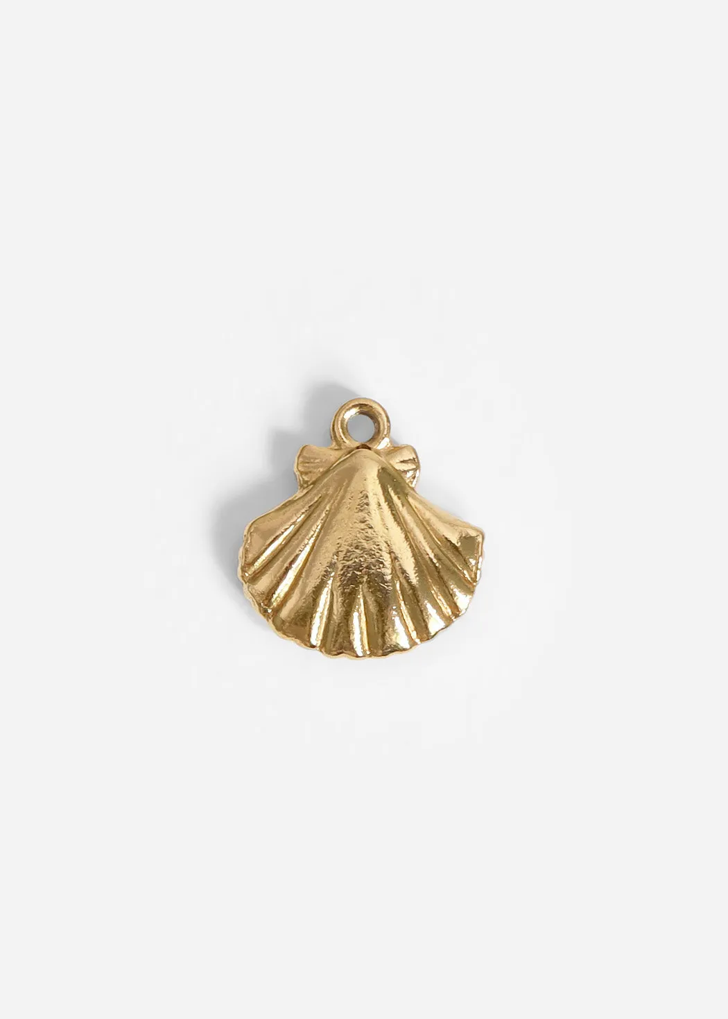 18K Gold PVD Stainless Steel Clam Shell Charm / PDL0097