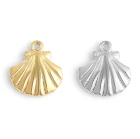 18K Gold PVD Stainless Steel Clam Shell Charm / PDL0097