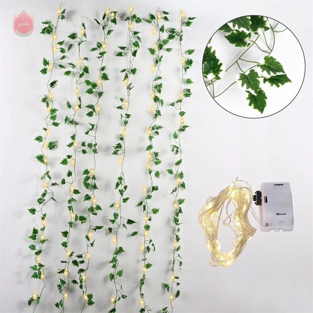 1Pc 230Cm Vine Silk Artificial Ivy Leaf