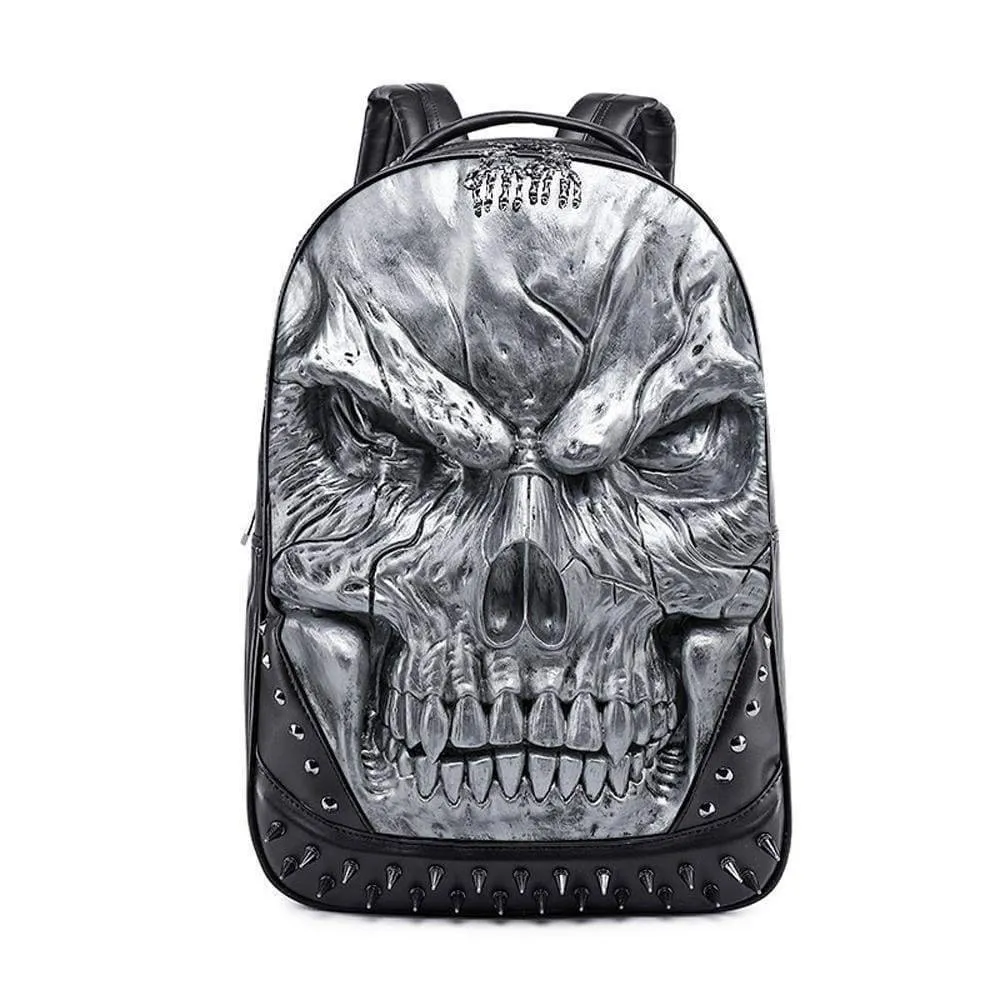 3D Backpack Large Skull Face  Backpack, Rivet Rucksack ,Leisure Backpack Bags