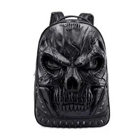 3D Backpack Large Skull Face  Backpack, Rivet Rucksack ,Leisure Backpack Bags