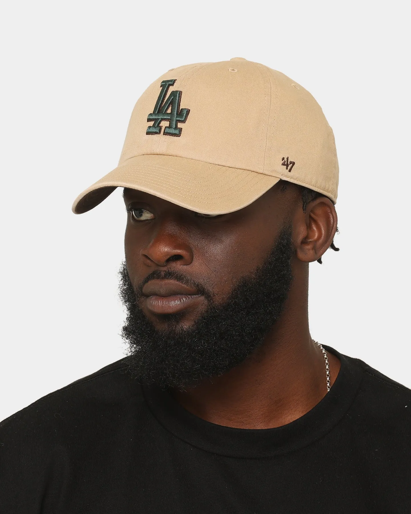 47 Brand Los Angeles Dodgers 'Croc Hunter' Clean Up Strapback Khaki/Dark Green