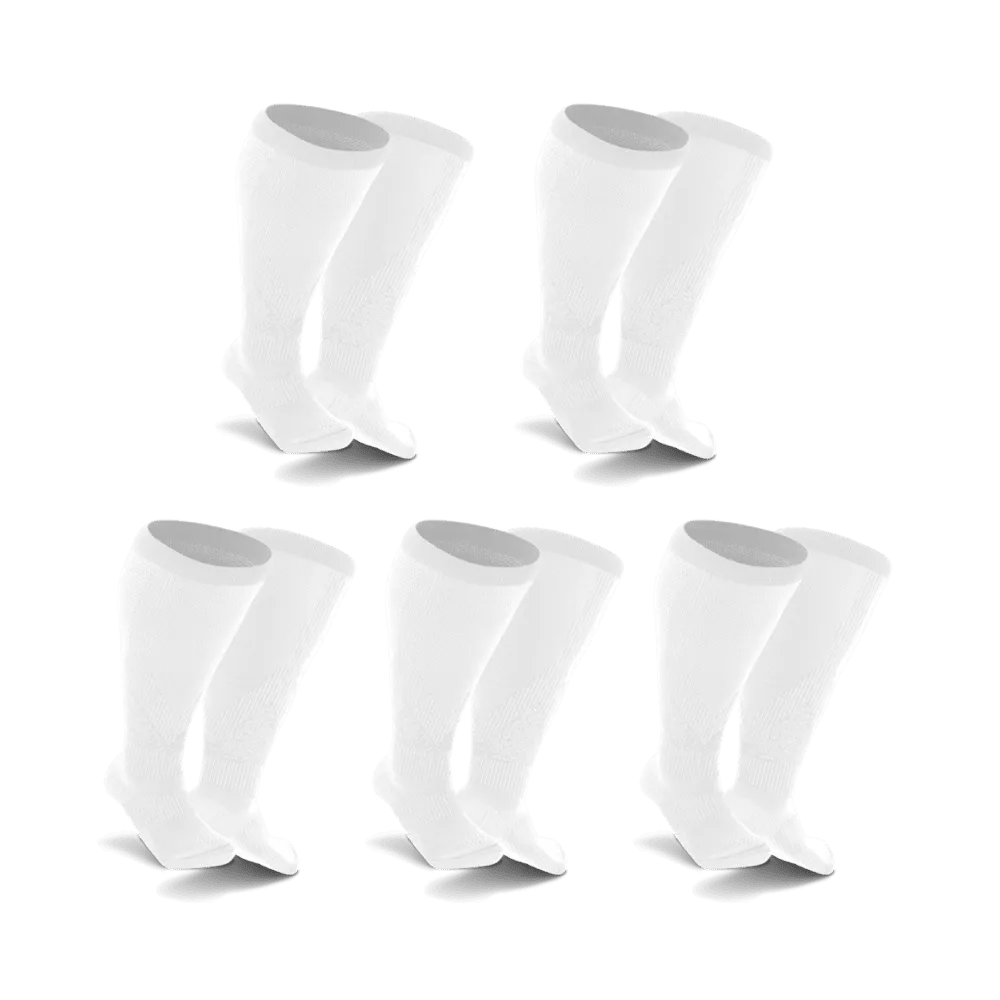 5 For Price of 3 White Compression Socks