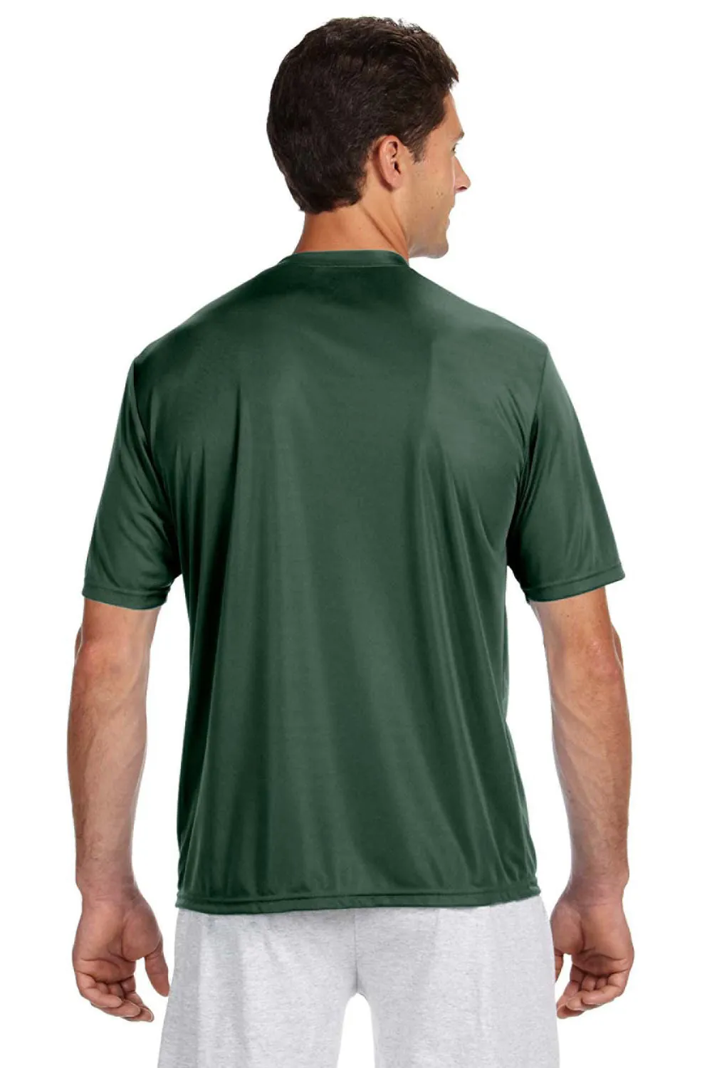 A4 Mens Performance Moisture Wicking Short Sleeve Crewneck T-Shirt - Forest Green