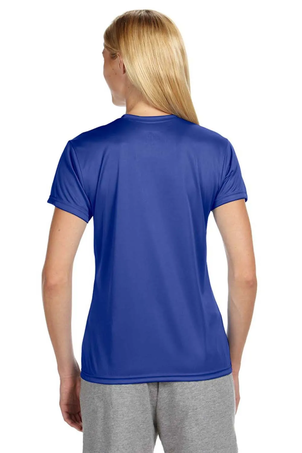 A4 Womens Performance Moisture Wicking Short Sleeve Crewneck T-Shirt - Royal Blue