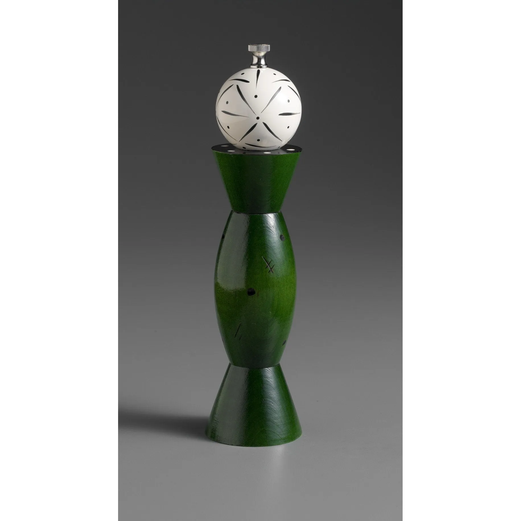 Aero in Green, Black, and White Wooden Salt and Pepper Mill Grinder Shaker by Robert Wilhelm of Raw Design