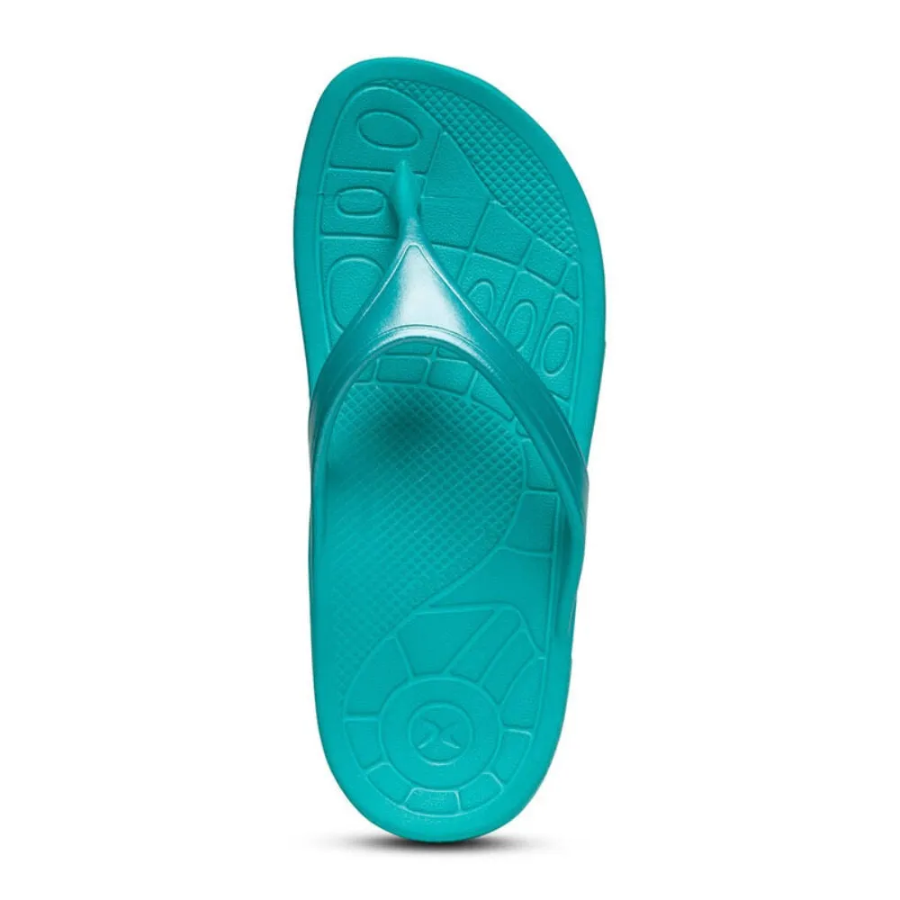 Aetrex Women's Fiji Orthotic Flips Aqua