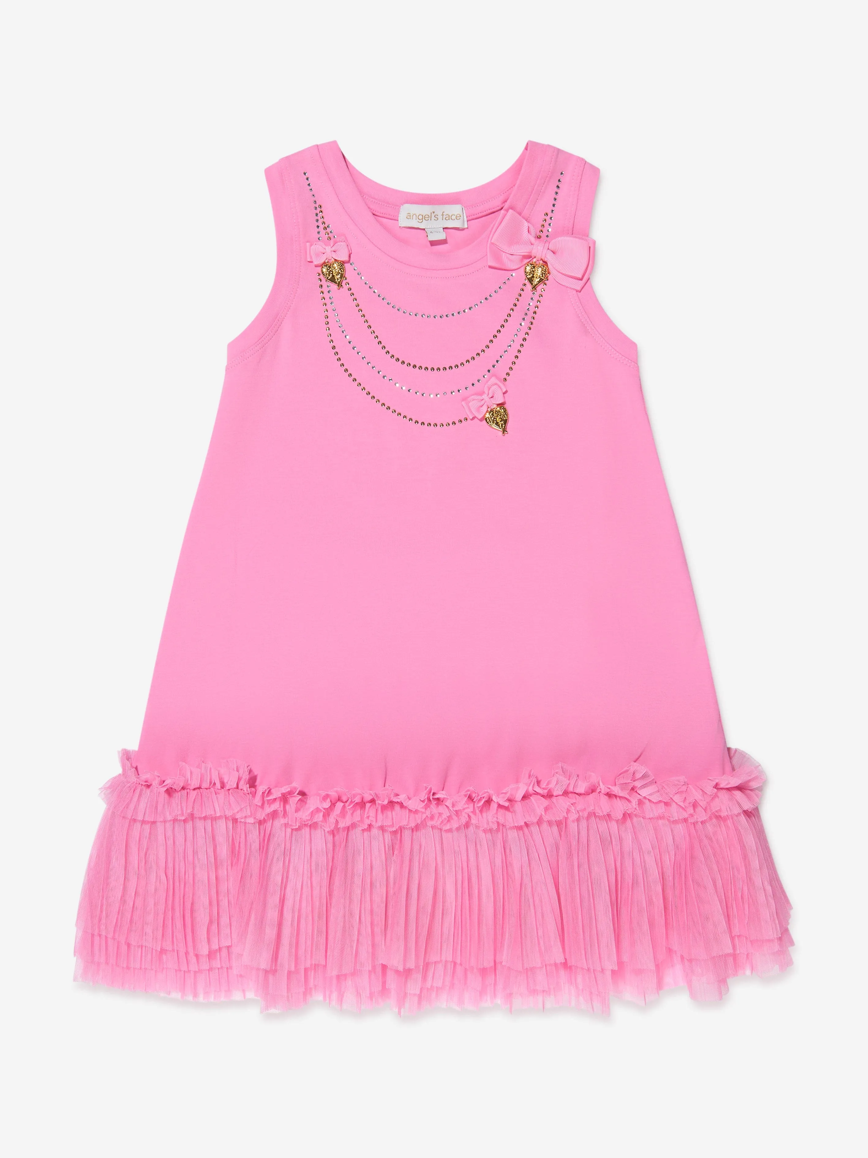 Angels Face Girls Texas Necklace Dress in Pink