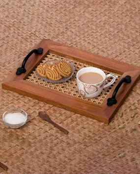 Antique Cane Tray With Handle | 12 x 9 inches