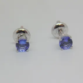 Basket-Set Round Tanzanite Studs