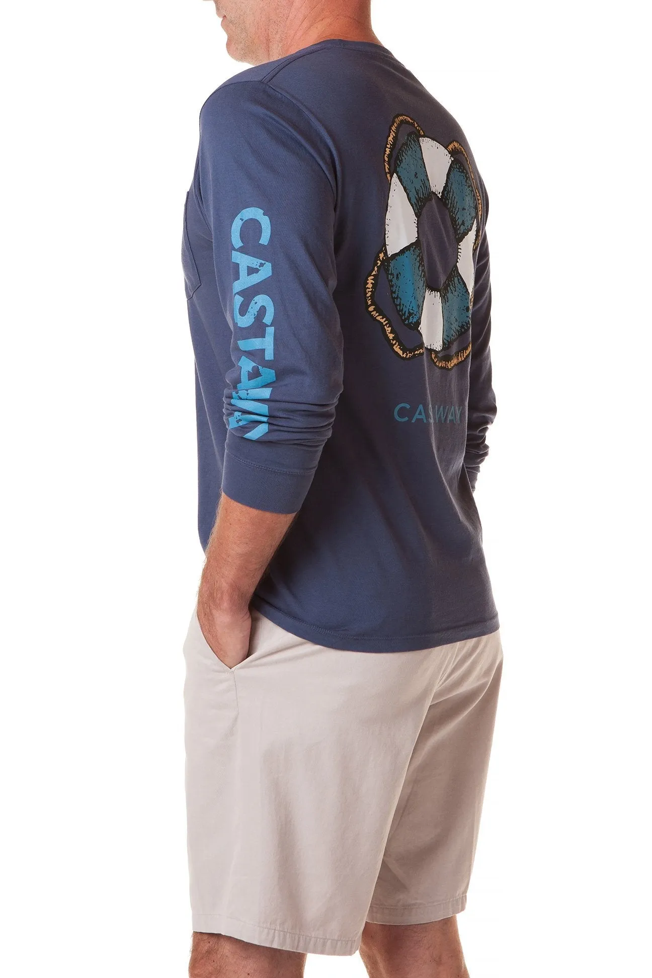 Beach Tee Long Sleeve Navy Castaway