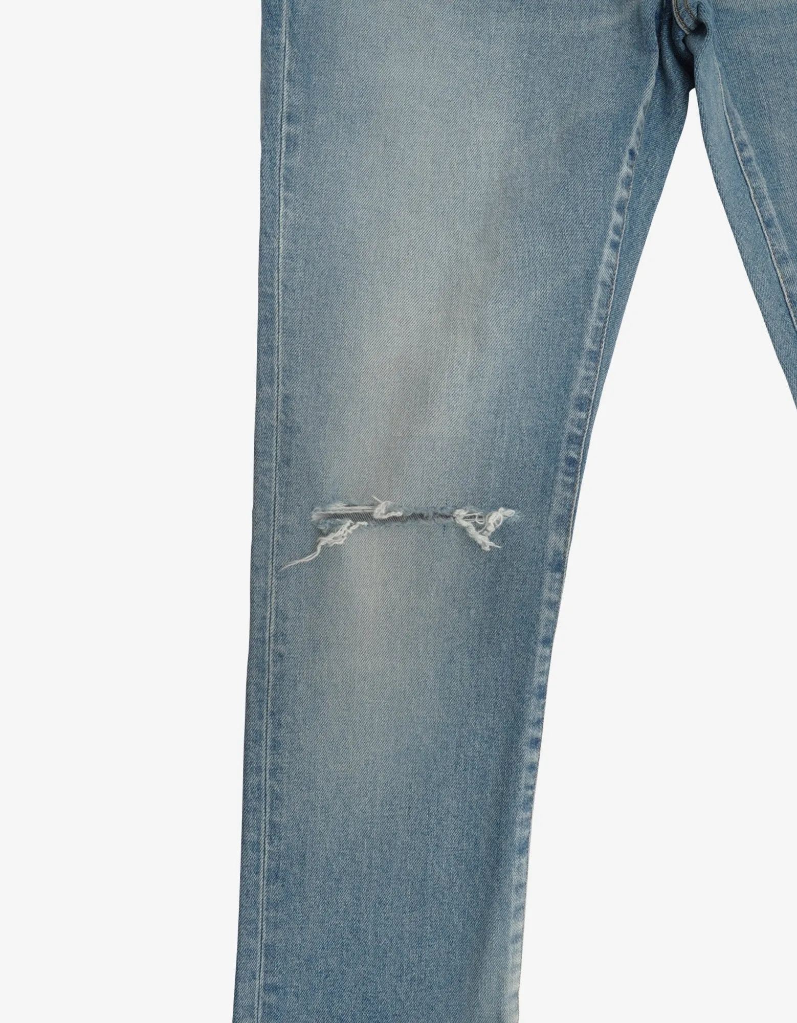 Blue Destroyed Knee Skinny Jeans