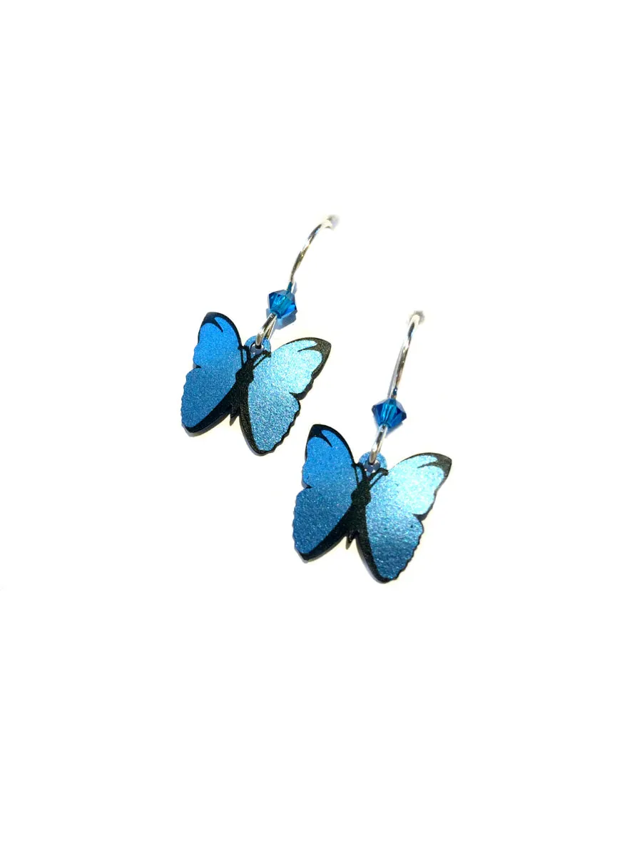 Blue Morpho Butterfly Dangles by Sienna Sky