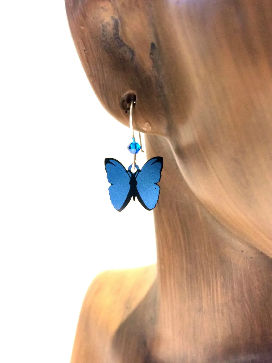 Blue Morpho Butterfly Dangles by Sienna Sky