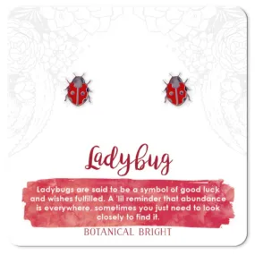 Botanical Bright Stud Earrings - Ladybug