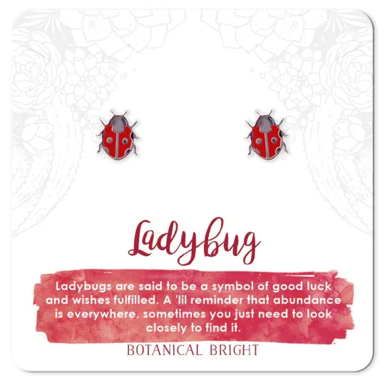 Botanical Bright Stud Earrings - Ladybug