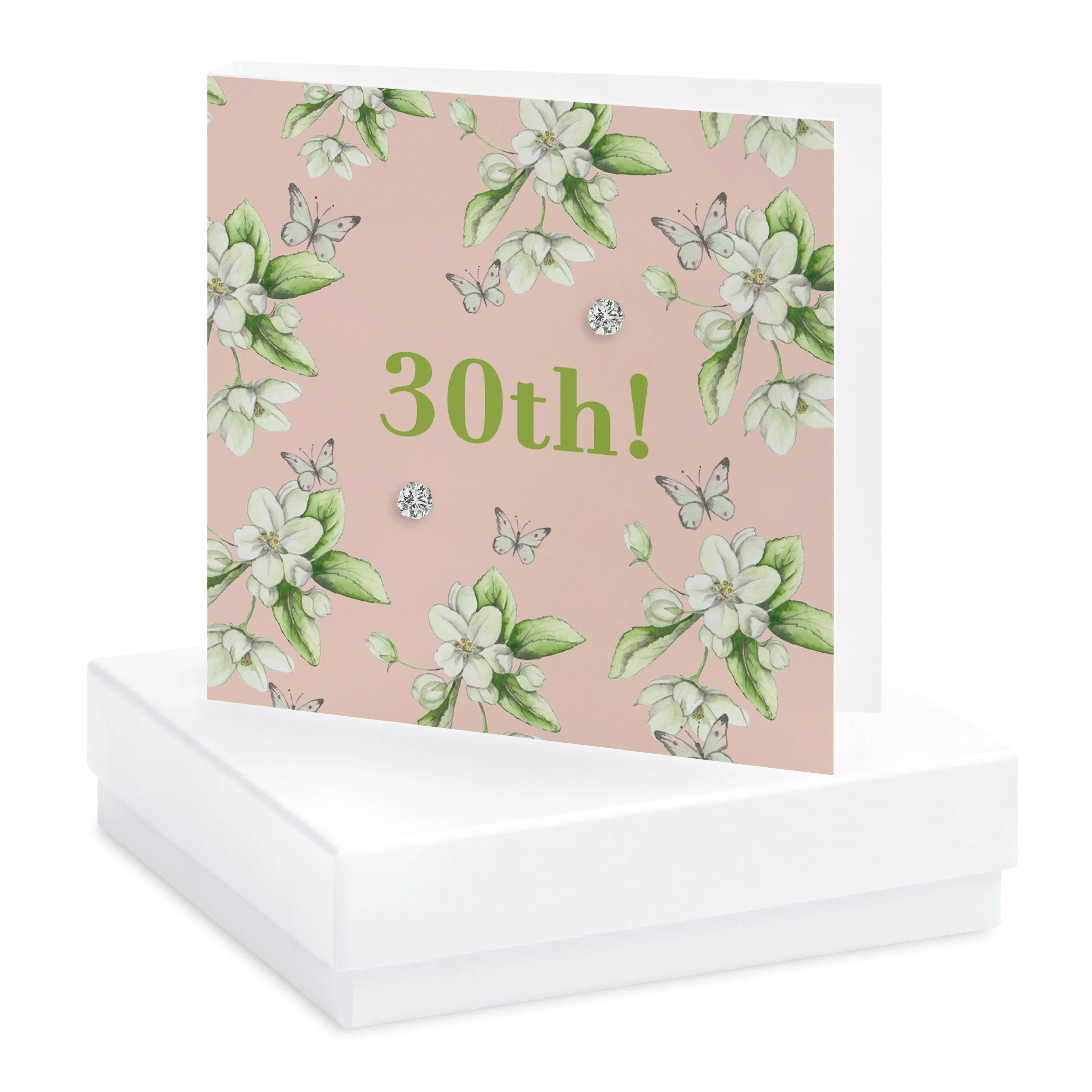 Bright Blooms 30th Birthday Boxed Card with Jewellery BE019