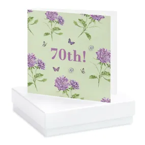 Bright Blooms 70th Birthday Boxed Card with Jewellery BE023