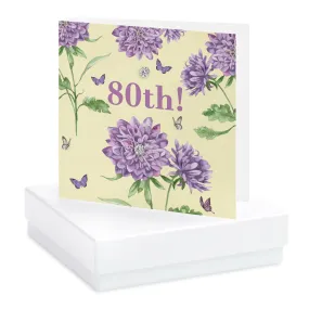 Bright Blooms 80th Birthday Boxed Card with Jewellery BE024