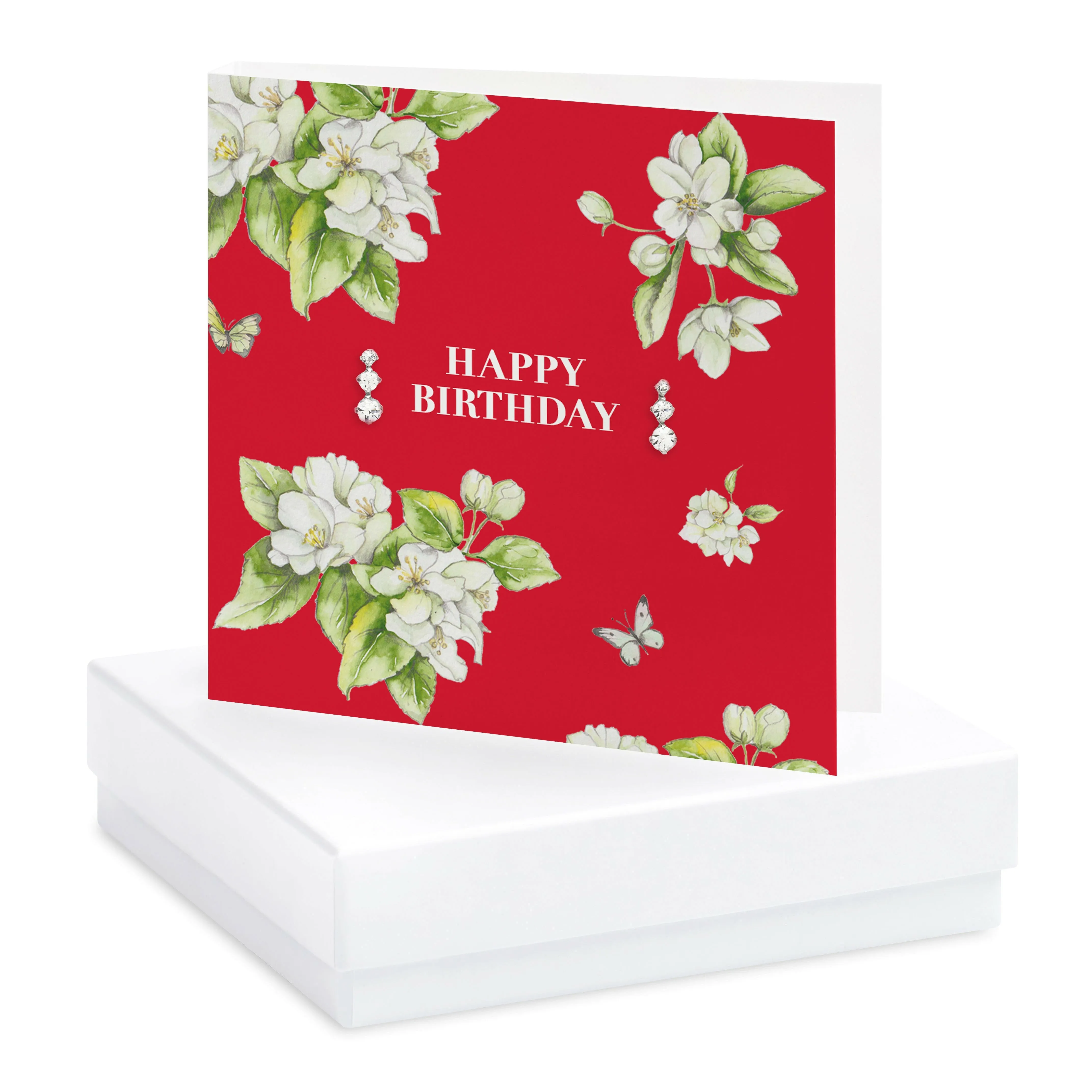 Bright Blooms Happy Birthday Boxed Card with Jewellery BE011