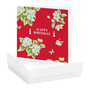 Bright Blooms Happy Birthday Boxed Card with Jewellery BE011