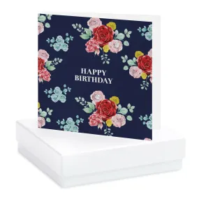 Bright Blooms Happy Birthday Boxed Card with Jewellery BE013