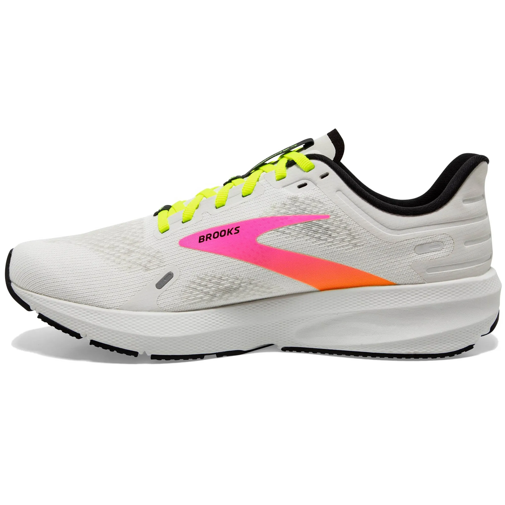 Brooks Women's 120373 148 Launch 9 White Pink Nightlife Speed Neutral Running Shoes