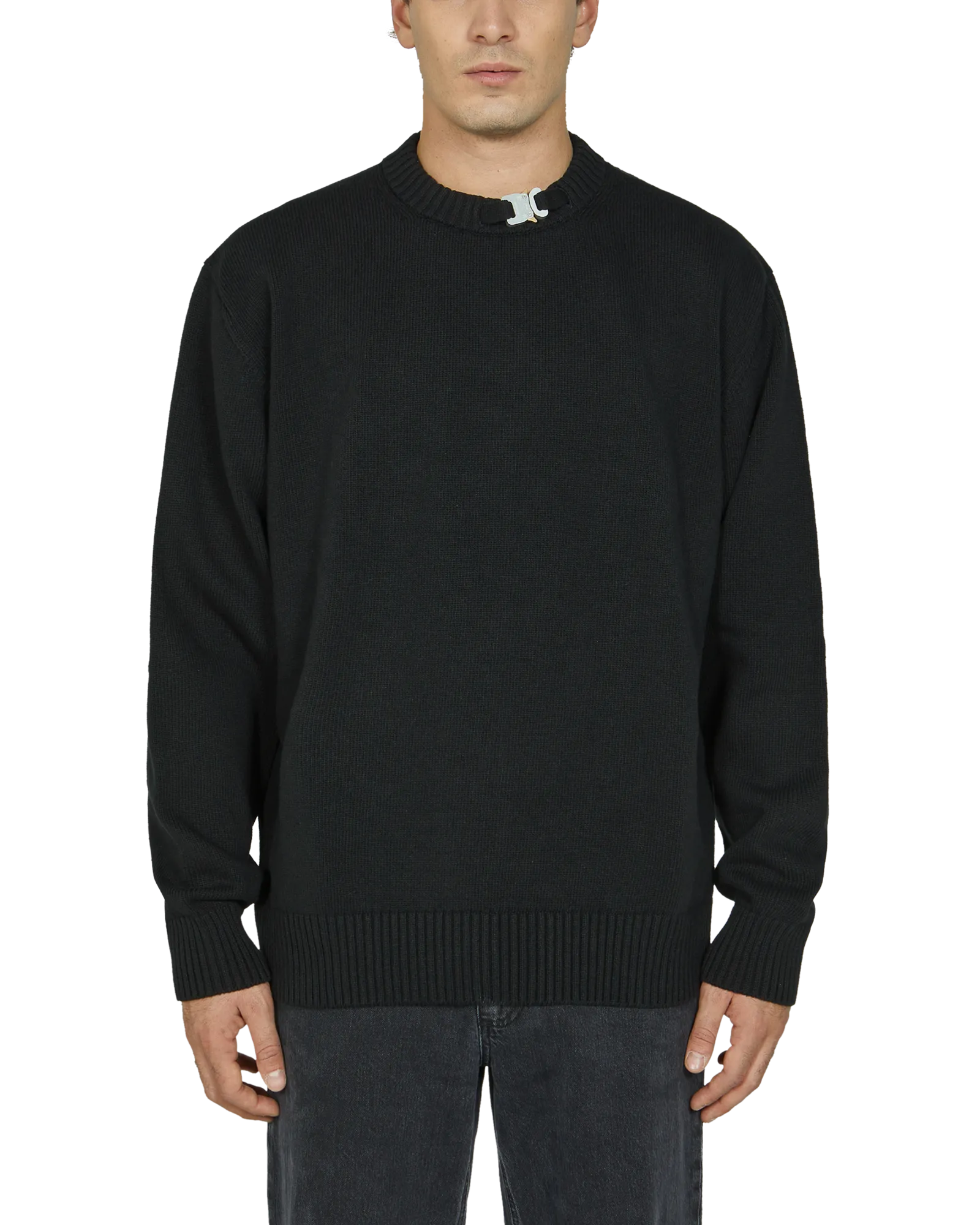 BUCKLE COLLAR CREWNECK