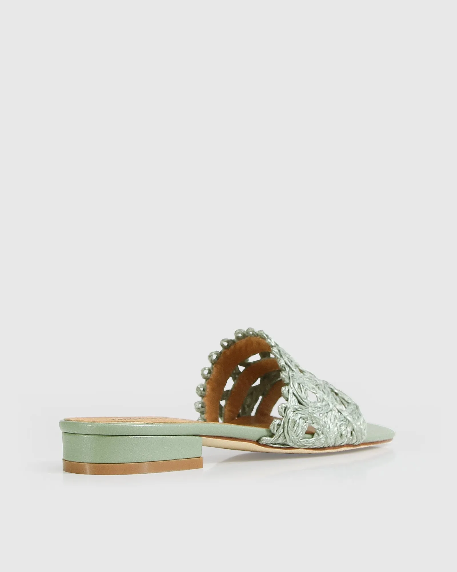 Can't Quit You Raffia Slide - Seafoam