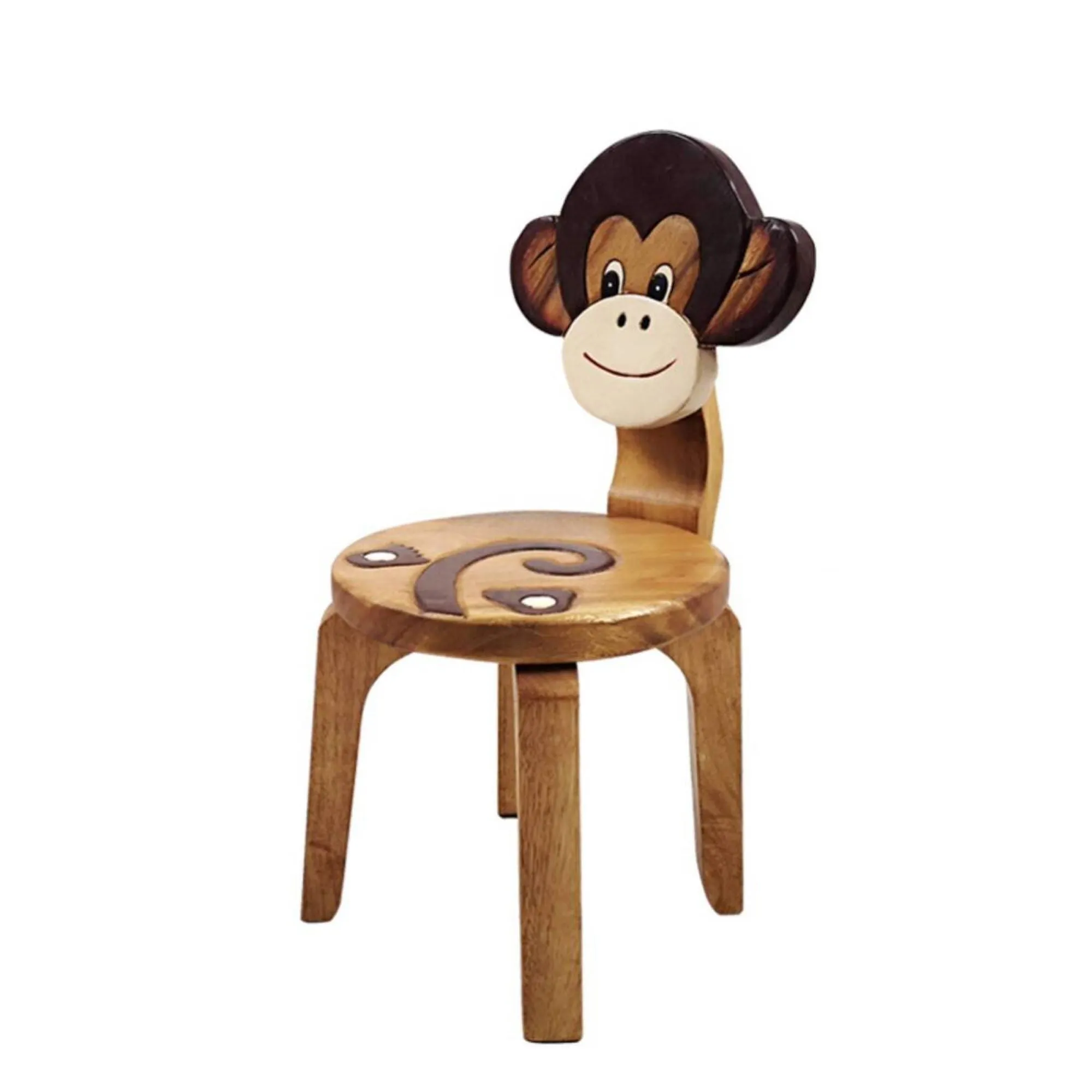 Childrens furniture Wooden Table   2 Chairs Set MONKEY Design Carved Timber Children Furniture