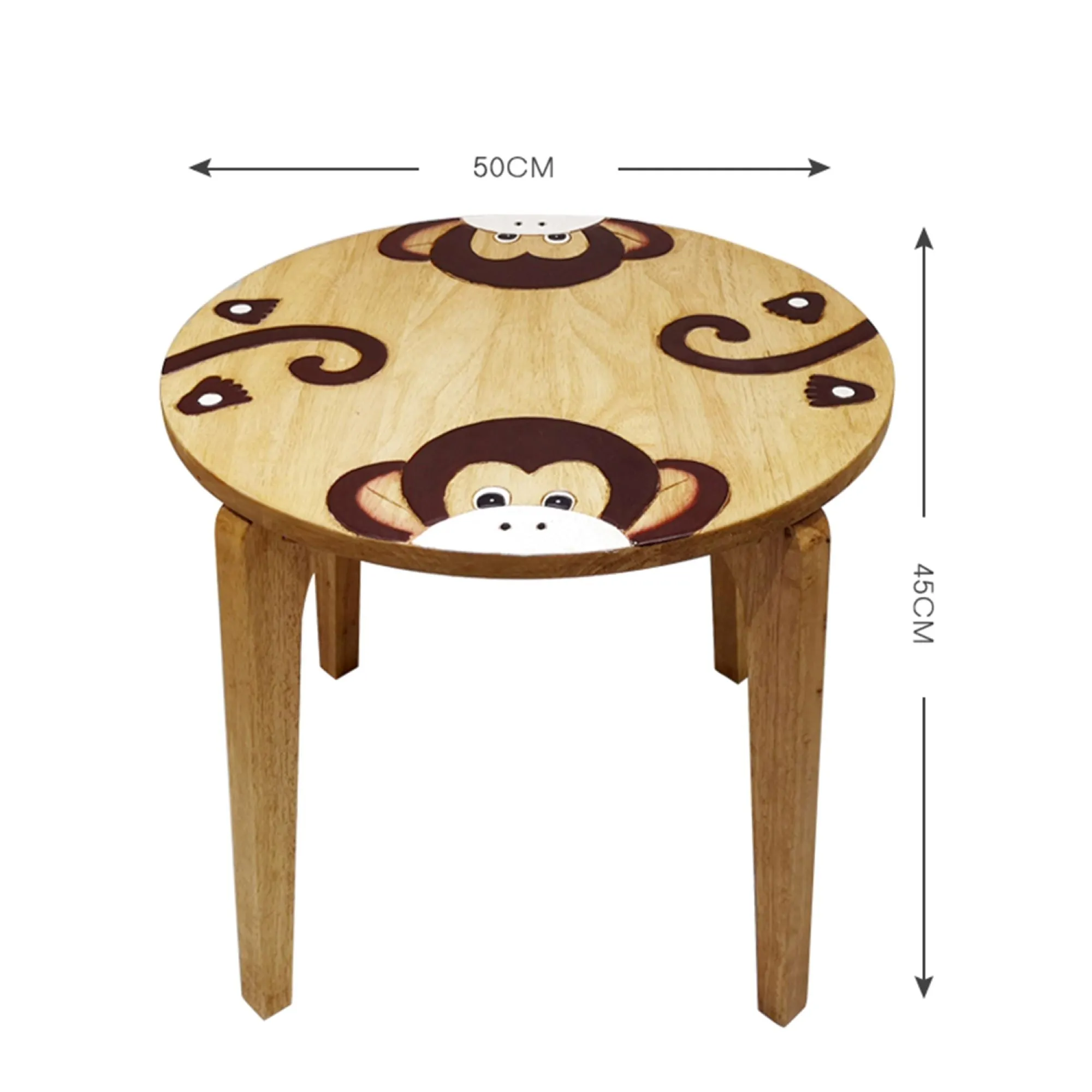 Childrens furniture Wooden Table   2 Chairs Set MONKEY Design Carved Timber Children Furniture