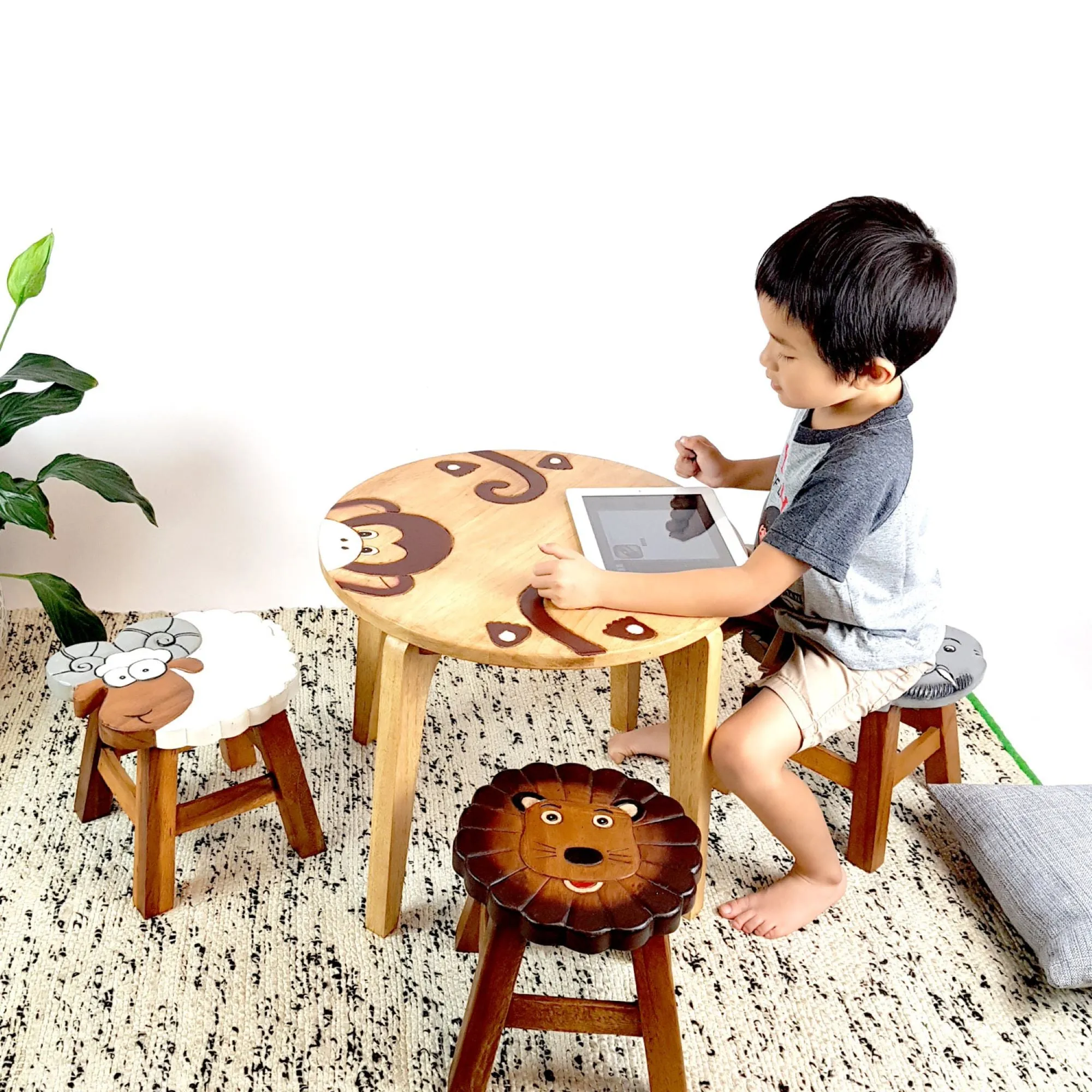 Children's Table Wooden Monkey Theme-Hand made using quality wood (table only included)