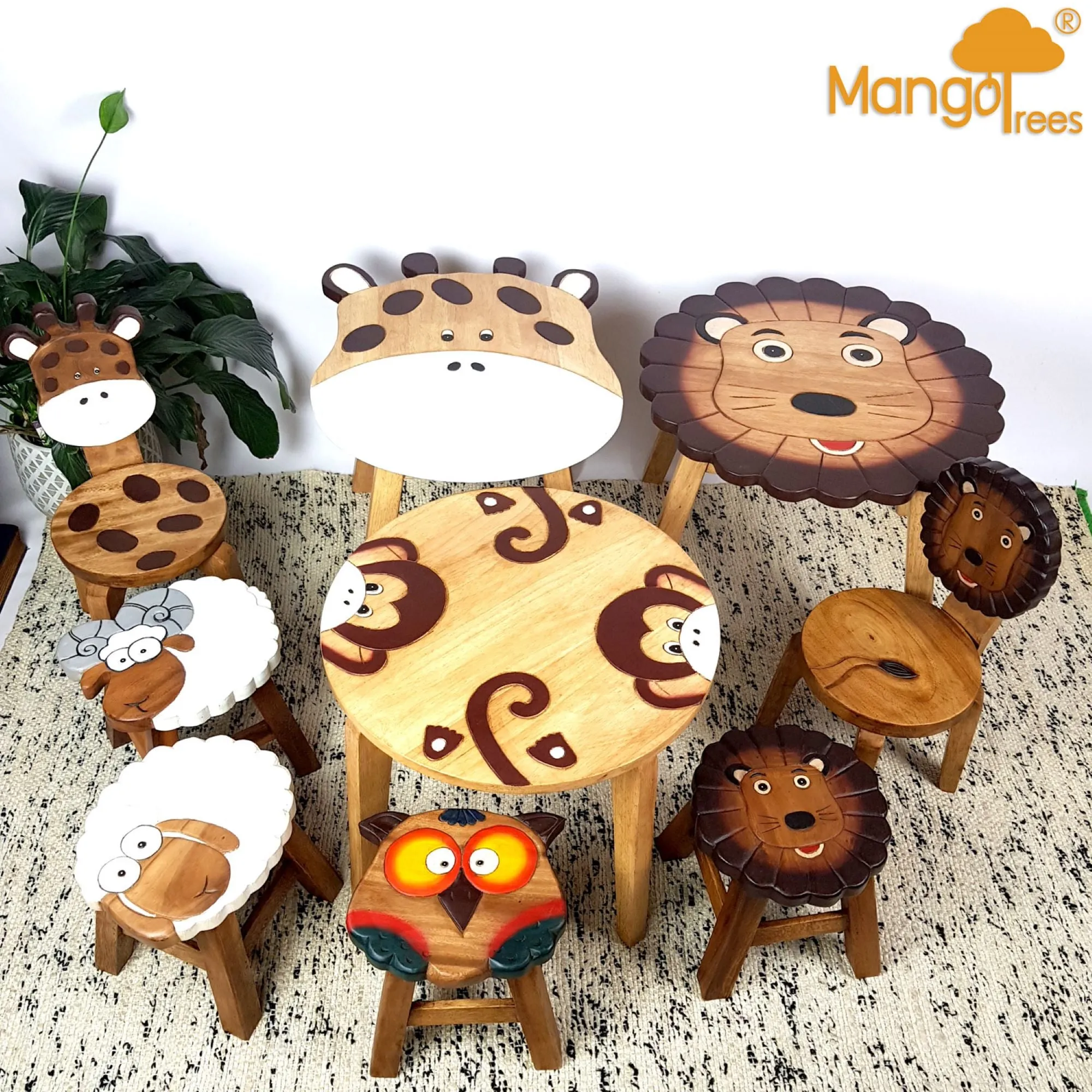 Children's Table Wooden Monkey Theme-Hand made using quality wood (table only included)