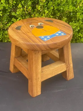 Children's Wooden Stool Teddy Airplane Toddlers Step sitting Stool