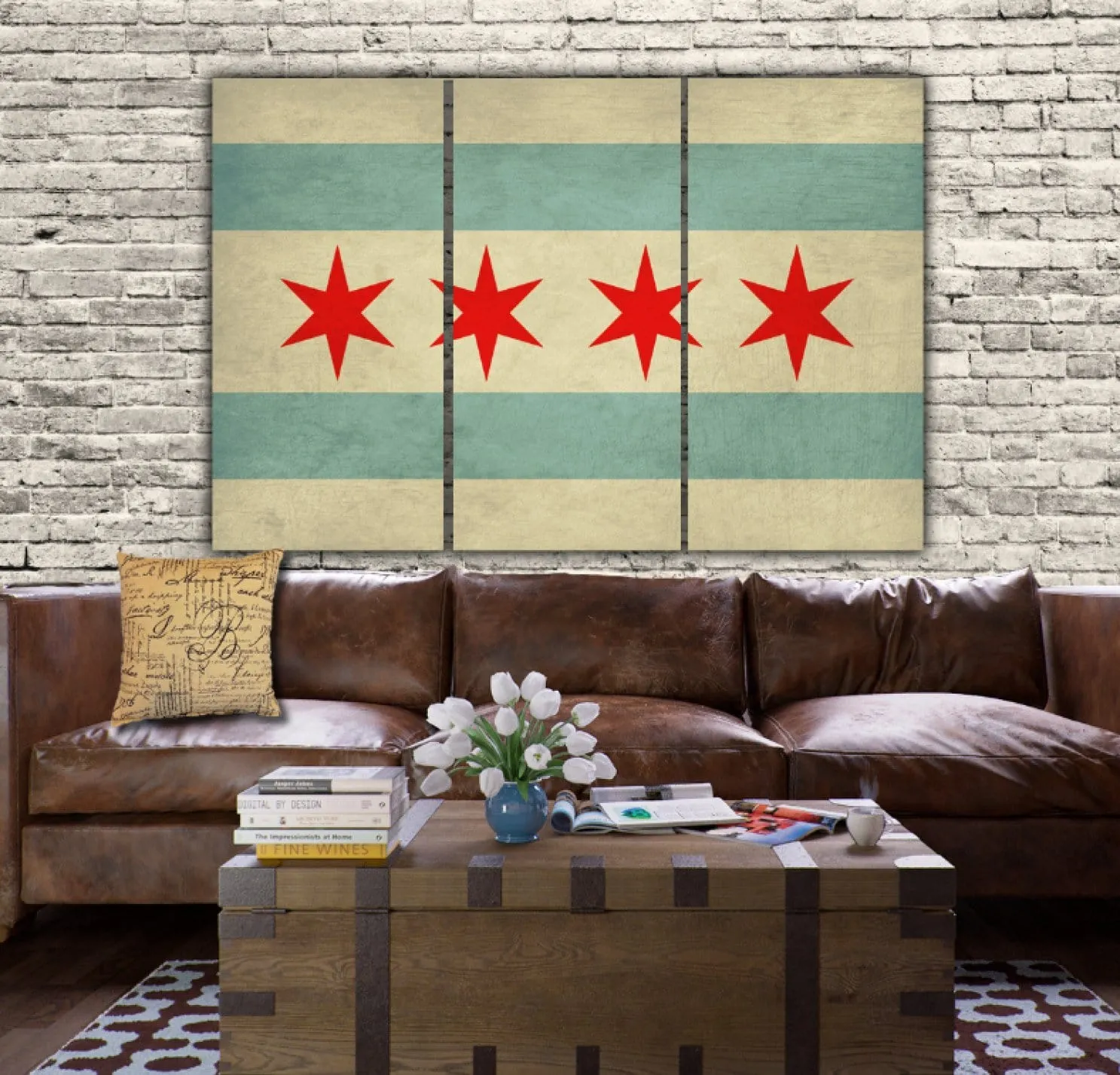 City of Chicago Flag Canvas Art