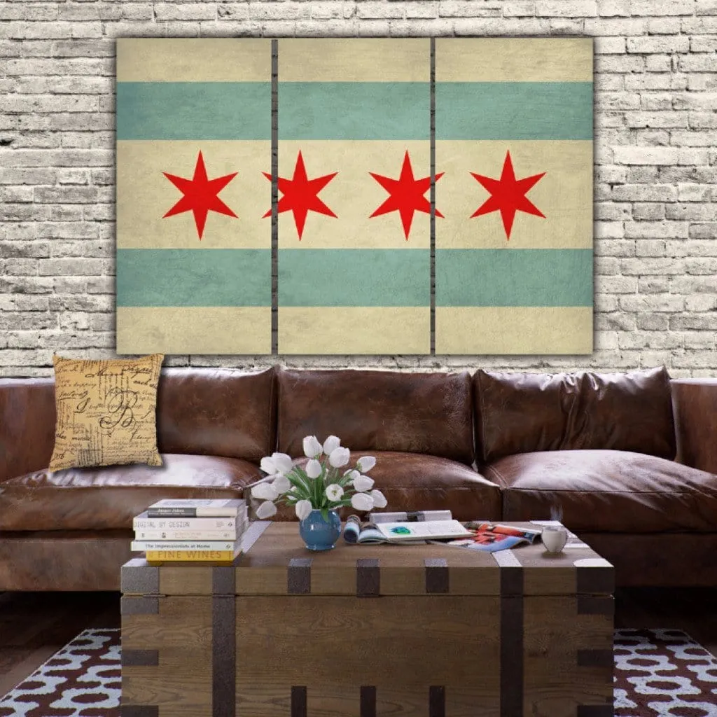 City of Chicago Flag Canvas Art