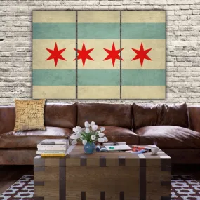 City of Chicago Flag Canvas Art