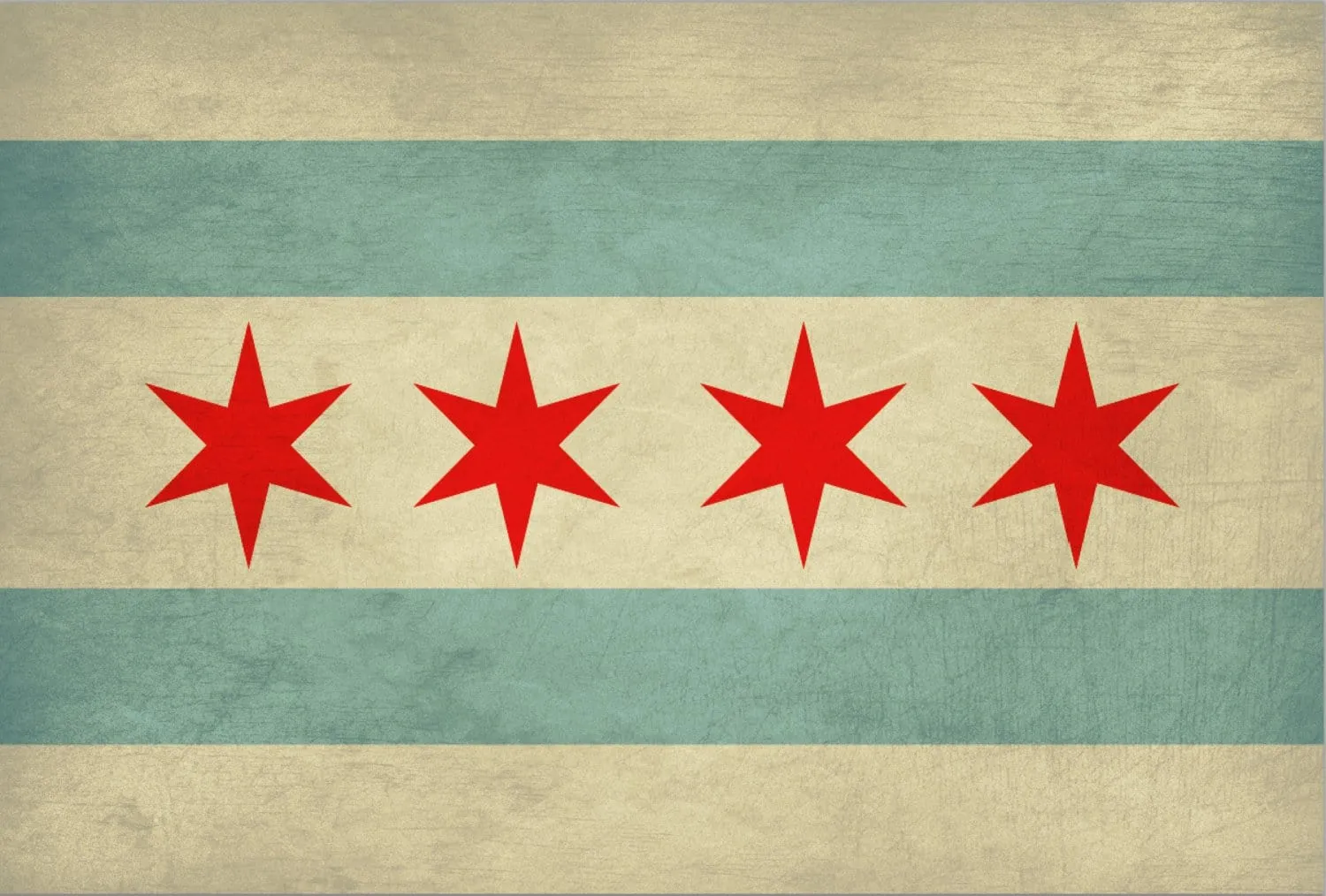 City of Chicago Flag Canvas Art