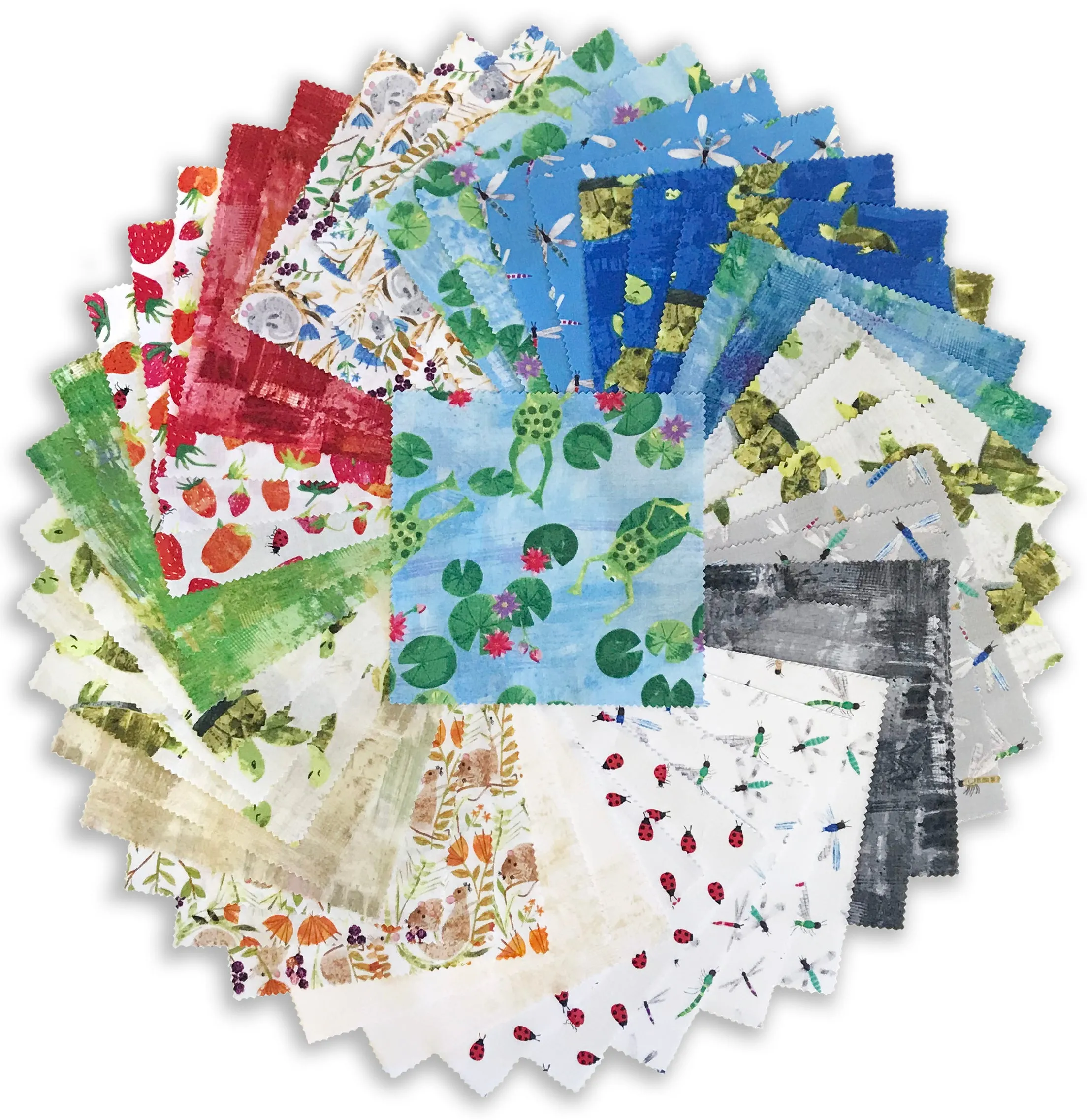 Clothworks Pre-Cut 42 Piece 5" Charm Squares - SQ0461 - Summer Splash