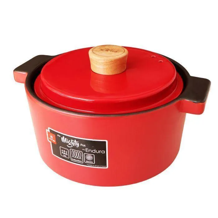 Color King 3461-4000 RED Endura Stock Pot 4000Ml Chili Red Suitable For Induction Cooker