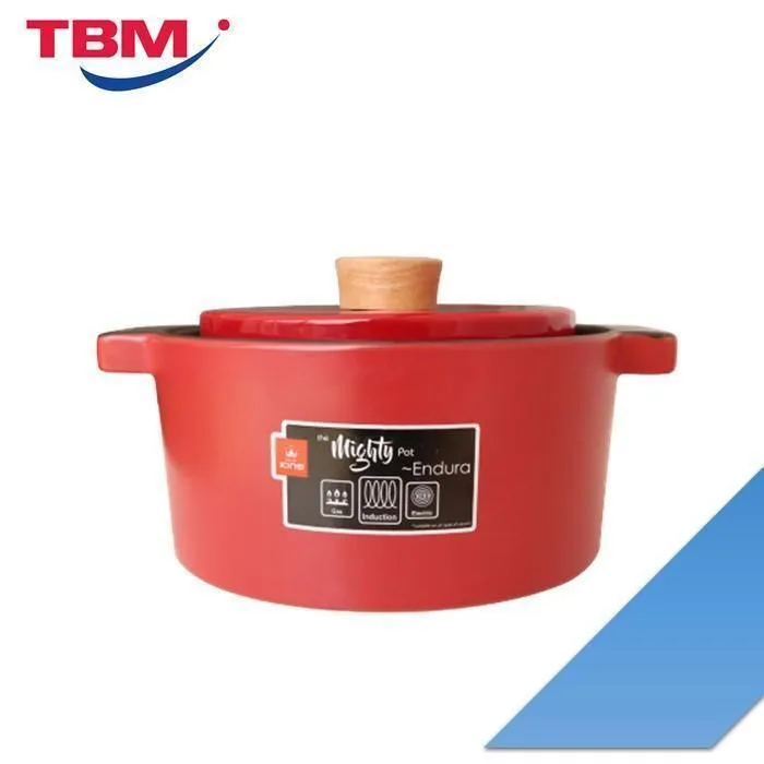 Color King 3461-4000 RED Endura Stock Pot 4000Ml Chili Red Suitable For Induction Cooker