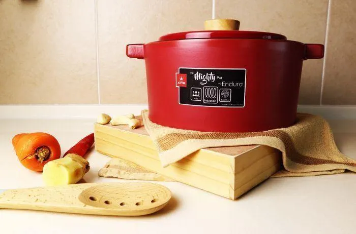 Color King 3461-4000 RED Endura Stock Pot 4000Ml Chili Red Suitable For Induction Cooker