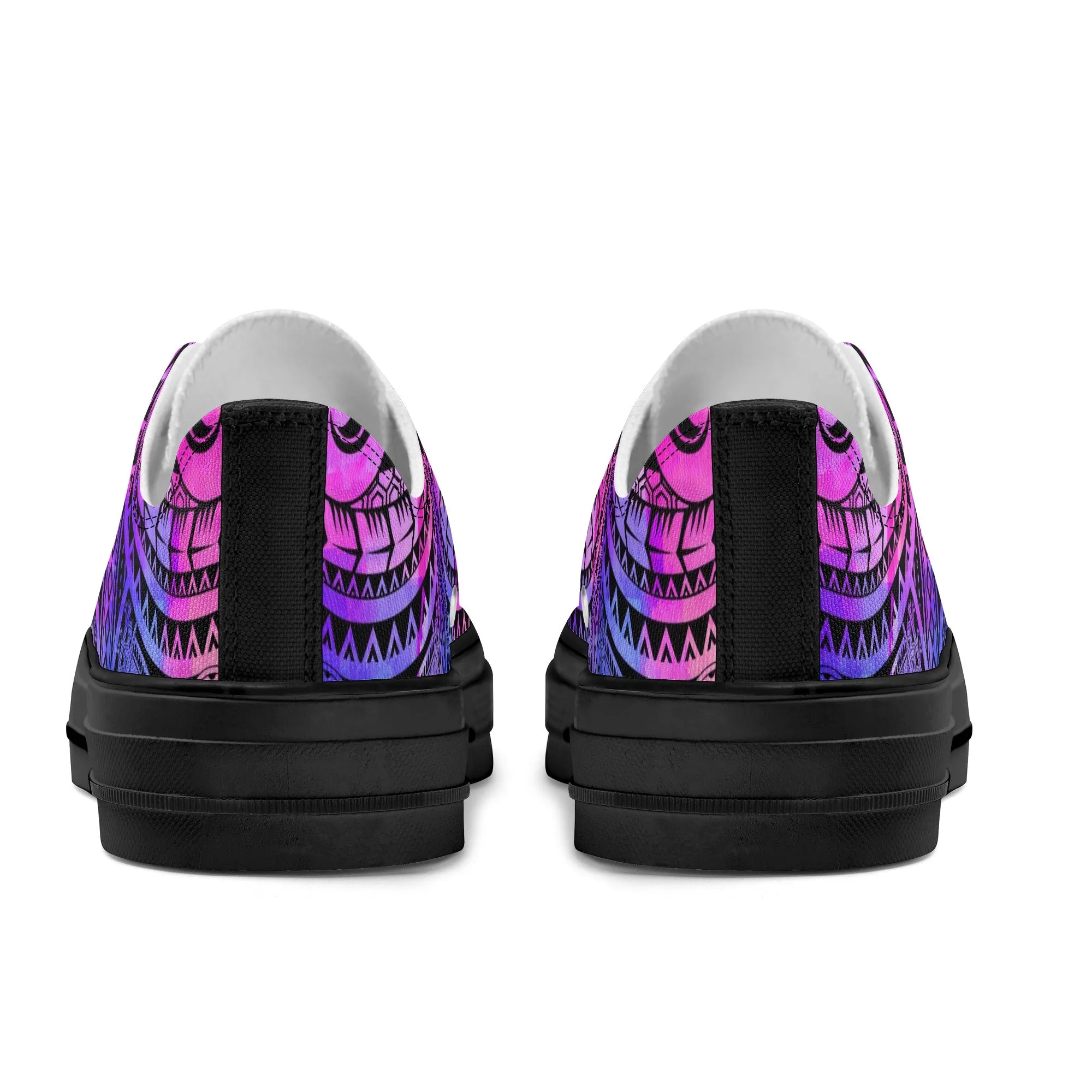 Colorful Purple Abstract Design Pattern - Womens Classic Low Top Canvas Shoes for Footwear Lovers