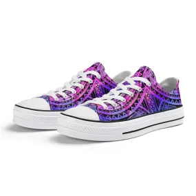 Colorful Purple Abstract Design Pattern - Womens Classic Low Top Canvas Shoes for Footwear Lovers