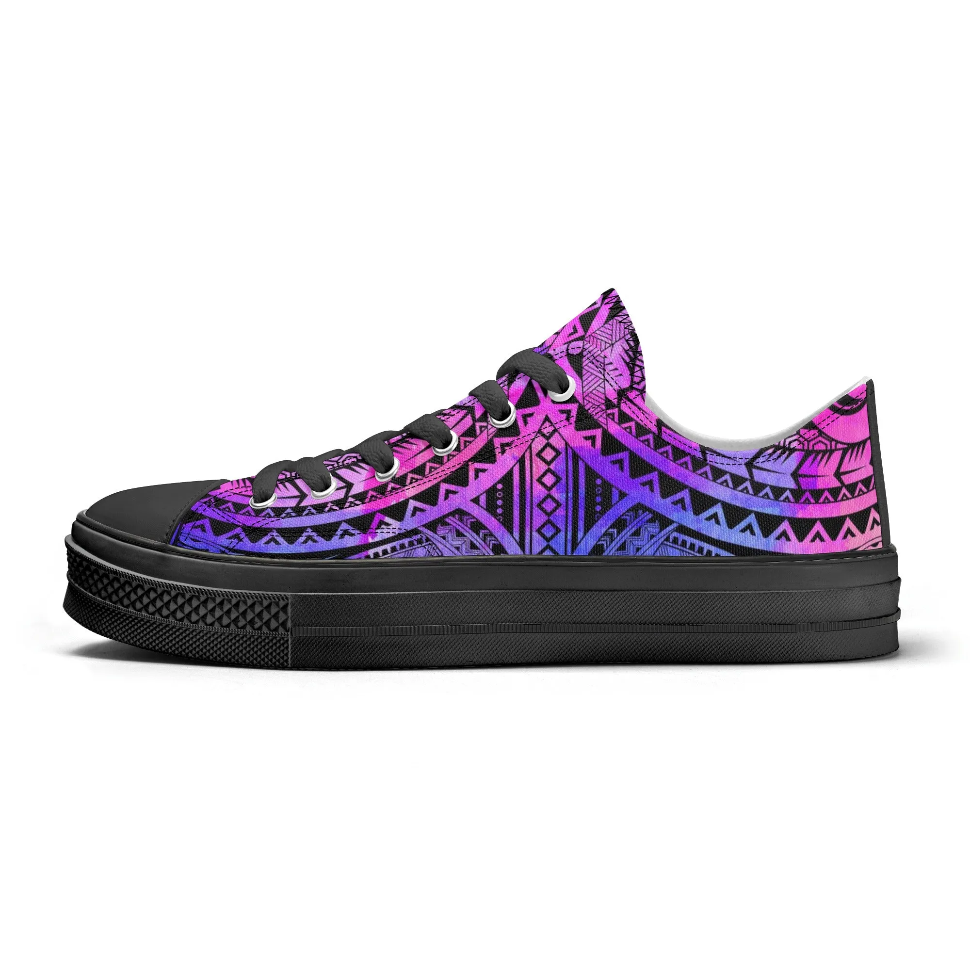 Colorful Purple Abstract Design Pattern - Womens Classic Low Top Canvas Shoes for Footwear Lovers