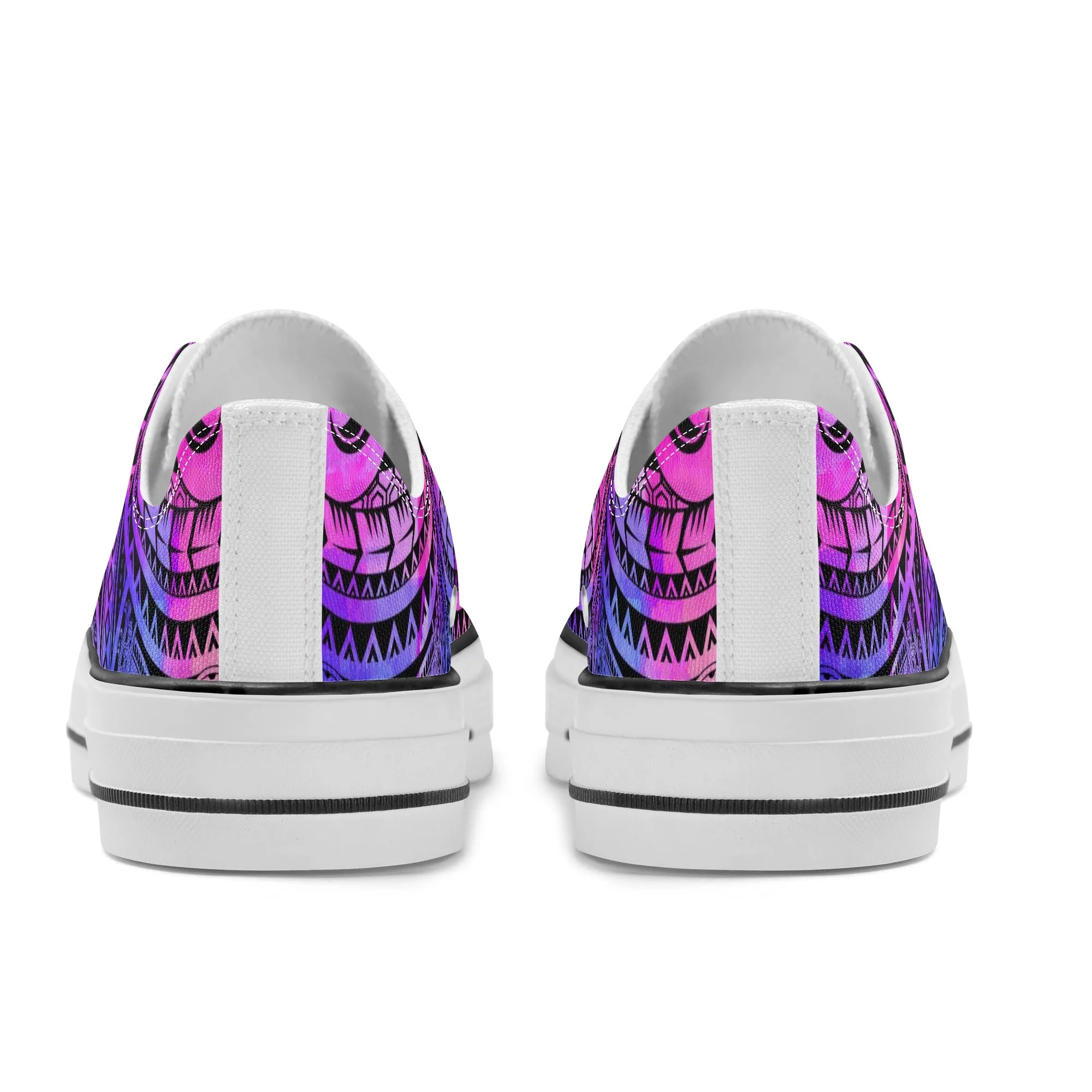 Colorful Purple Abstract Design Pattern - Womens Classic Low Top Canvas Shoes for Footwear Lovers