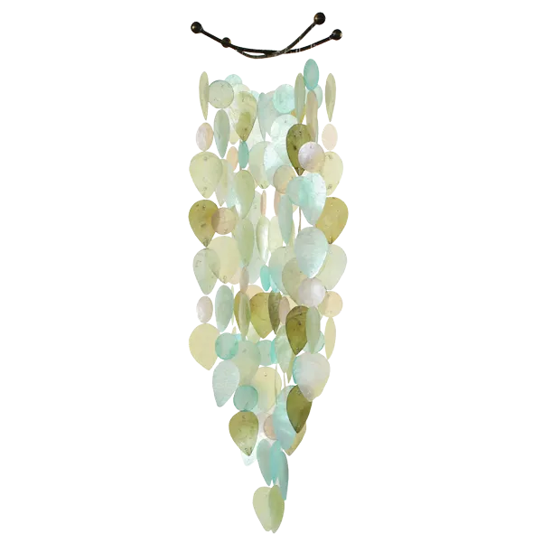 Cool Tones Leaf Capiz Wind Chime