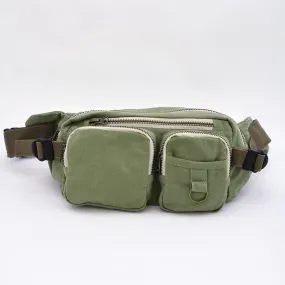 Cotton Linen Fanny Pack - Lichen Green