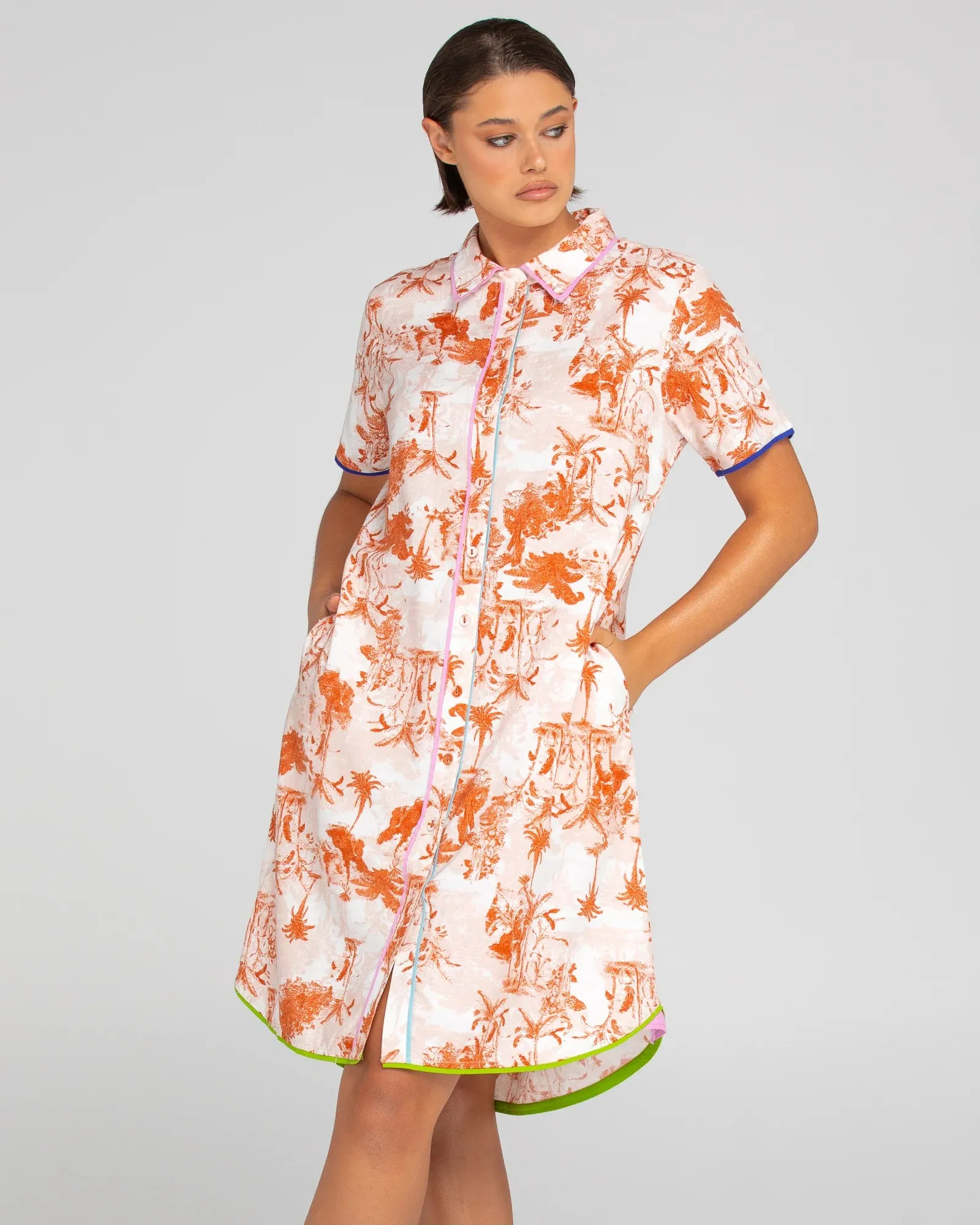 Cuba Shirt Dress / Western Palm